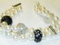 Custom Pearl, Acrylic Resin, Swarovski Crystal Bead Bracelet