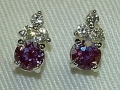 14K White Gold Tanzanite and Diamond Earrings