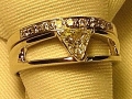 14K Yellow Gold Trillion Cut Diamond Wedding Set