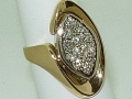 14K Yellow Gold Open Swirl Mounting for Customer's Diamonds set into Pave Plate