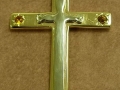 14K Gold Two-Tone Citrine Cross Pendant