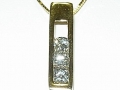 14K Yellow Gold 3 Diamond Pendant