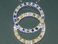 14K Two-Tone Diamond, Sapphire, and Citrine Family Circle Pendant