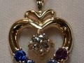 14K Yellow Gold Mother's Heart Pendant