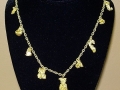 18K Yellow Gold Necklace with 9 Pure 24K Gold Nuggets