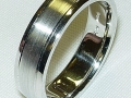 14K White Gold 6mm Wedding Band Ring with Satin Center and Bright Polish Edges