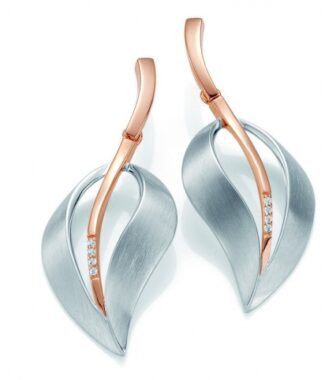 modern leaf motif earings