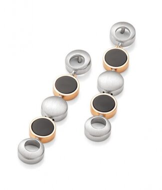 black onyx gold plate earrings sterling sliver