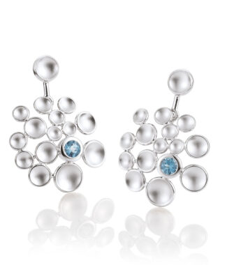 sterling silver, earrings, blue topaz