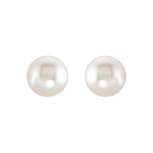 Freshwater 14K Gold Cultured Pearl Earrings 8mm