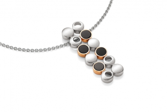 black ony sterling silver rose gold plate pendant