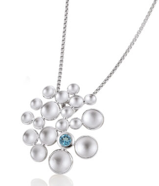 sterling silver blue topaz pendant