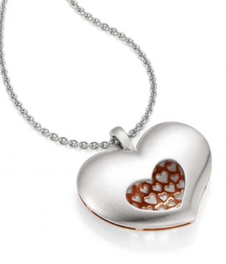 triple heart rose gold plate pendant