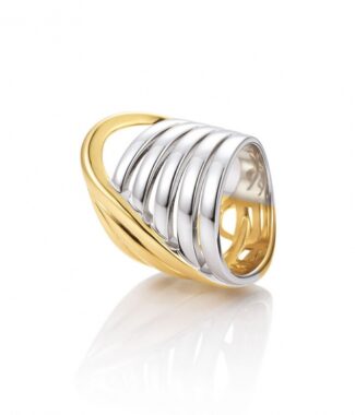 wide wave sterling silver gold plate band ring