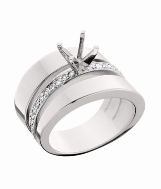 14K Gold custom design tapered engagemenr ring or remount