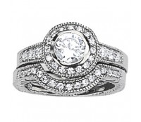 14K Halo Engagement Ring