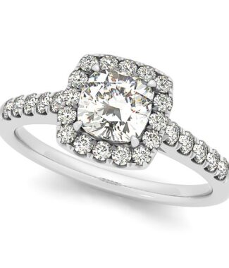 Halo diamond 14k gold engagement ring