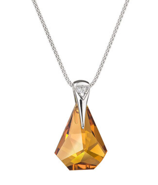 Pompe Citrine topaz Czech Crystal Necklace