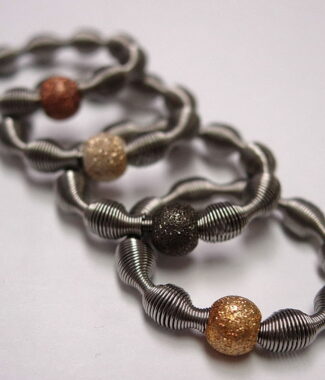 Stainless Steel and Gold Spring Ring