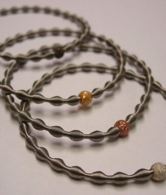 Stainless Steel and Gold Vermeil Bead Bracelet