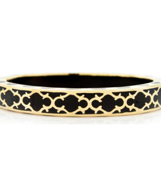 Black Resin & 18K Overlay Bangle Bracelet